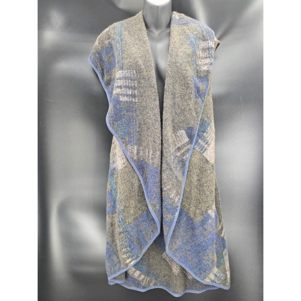 Nic + Zoe Cardigan Sweater Vest Women's 1X Wool Blend Aztec Western Shawl‎ Knit